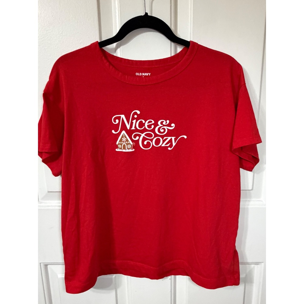 Old Navy | Nice & Cozy Gingerbread Graphic Tee | M || Red|